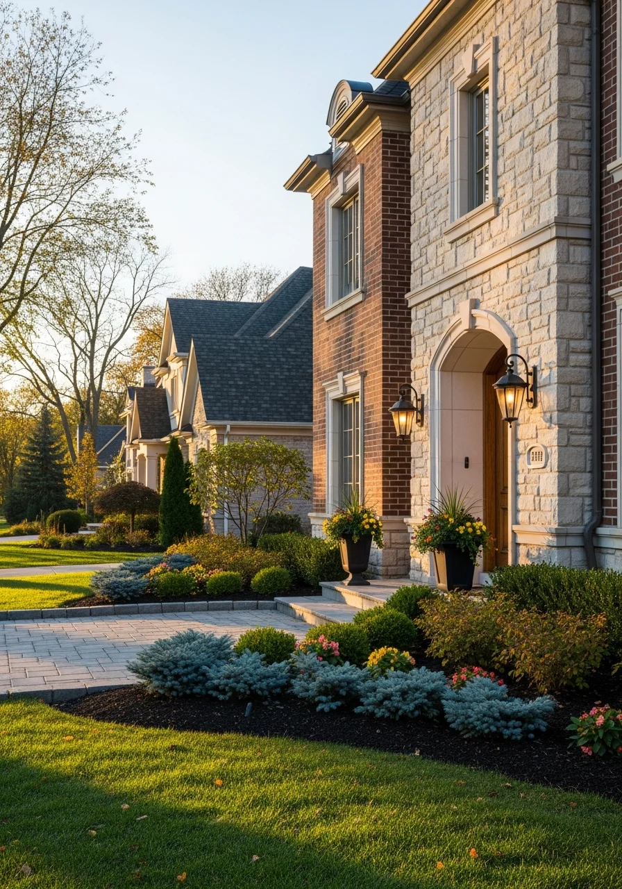 Close-up of premium home exterior showing refined craftsmanship and quality materials.