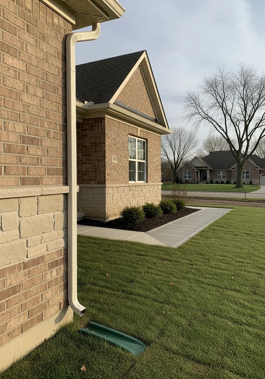 Exterior detail of a Macomb Township home showing quality workmanship and attention to finishing.