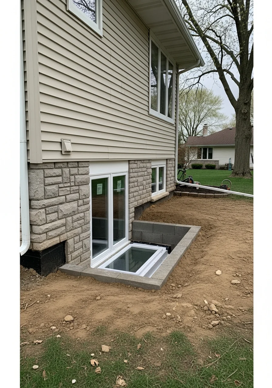 Detail shot of Shelby Township home exterior showing quality workmanship and attention to finish.